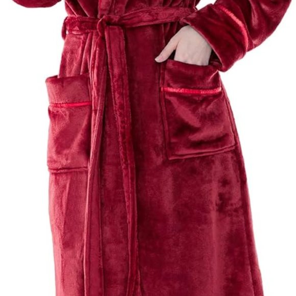 Fleece Robe For Women, Plush Warm‎ Bathrobe Womens, Fluffy Soft Spa Long Robe - Picture 6 of 7
